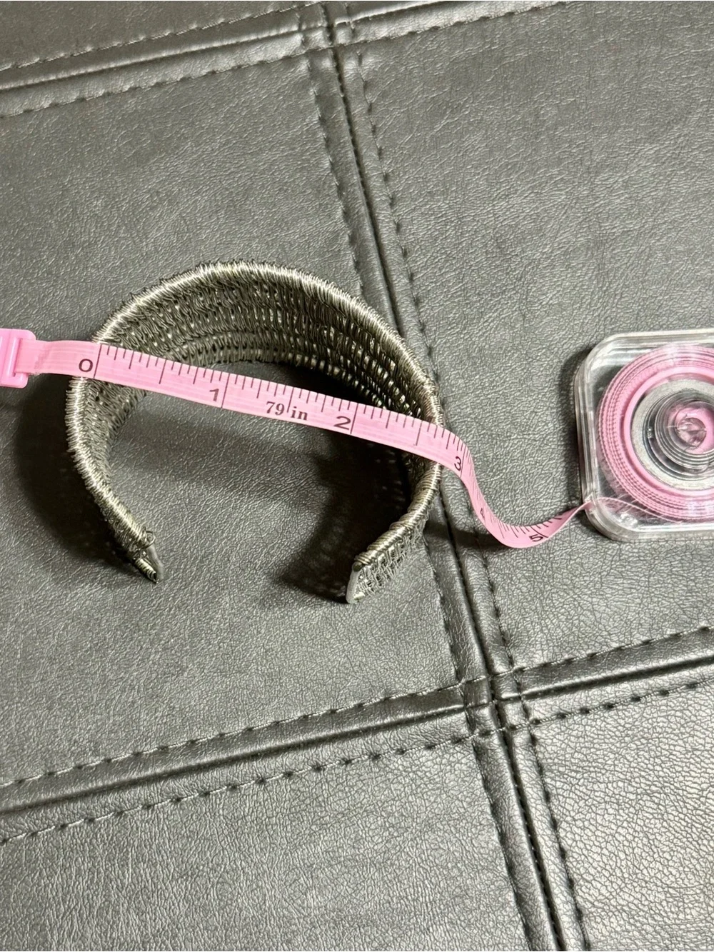 Metallic Silver Woven Wire Cuff Bracelet